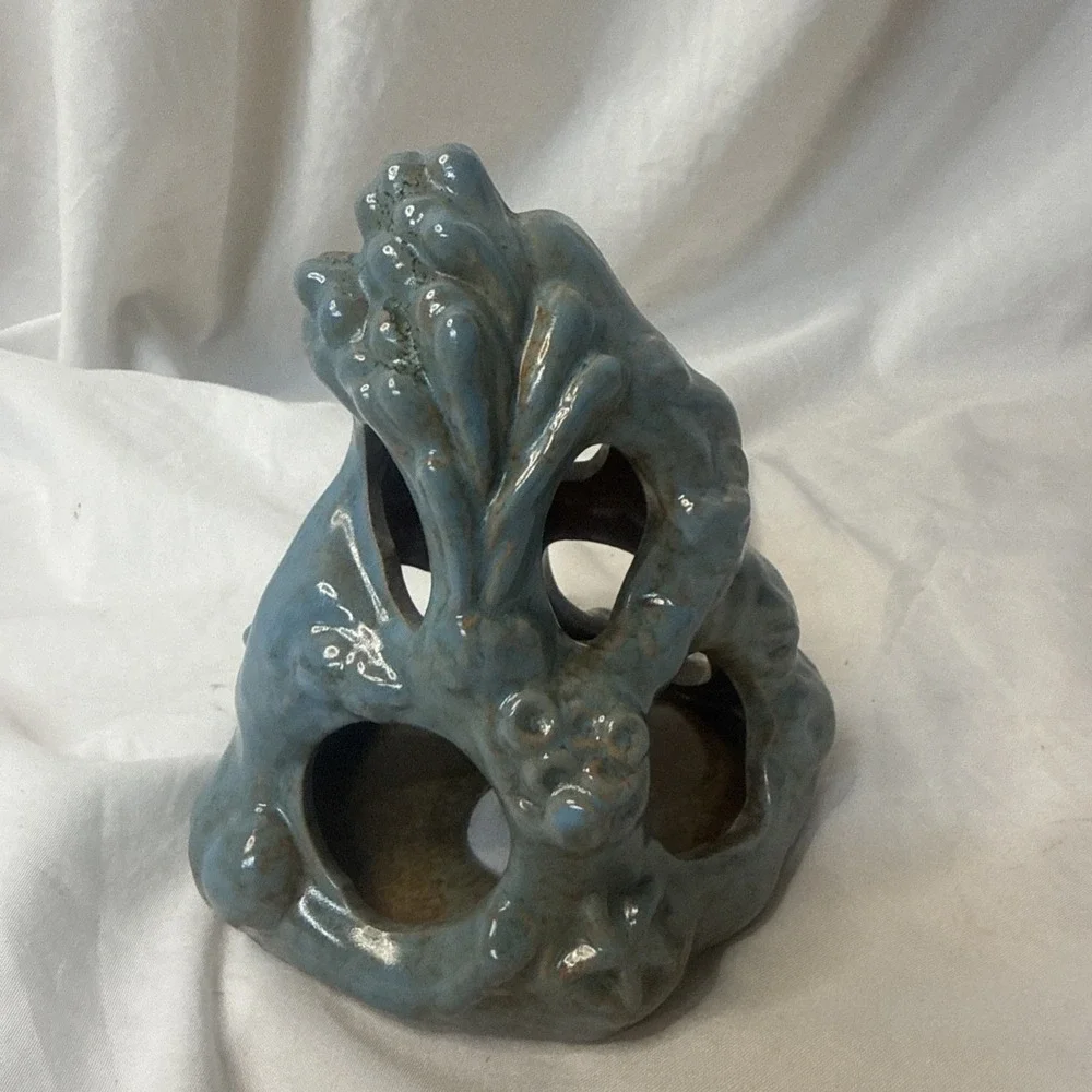 Aquarium Ceramic Cave Decor Betta Gold Tropical Fish Tank Accessory Lava Pottery